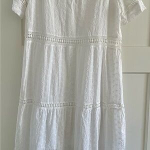 Charming White Eyelet Women’s Dress